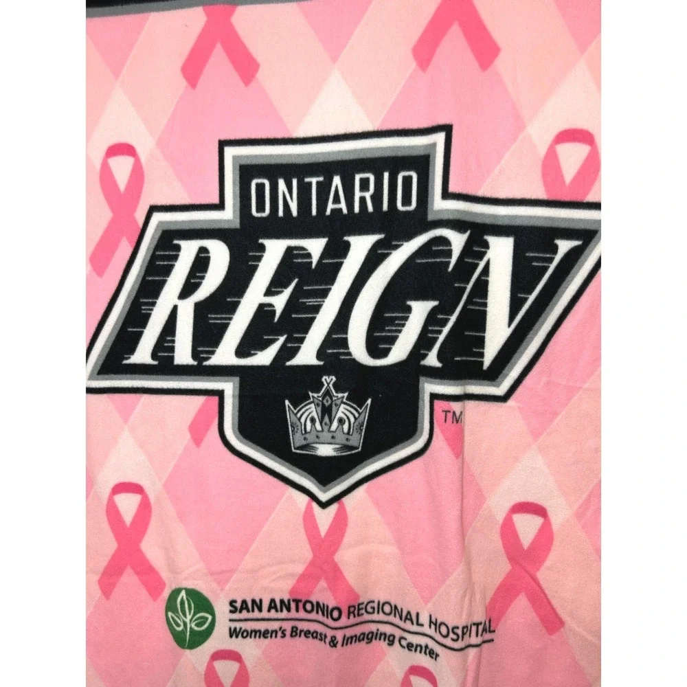 Ontario Reign AHL Hockey Blanket -‎ Pink Ribbons - Game Giveaway